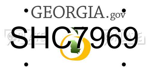 SHC7969 Georgia License Plate