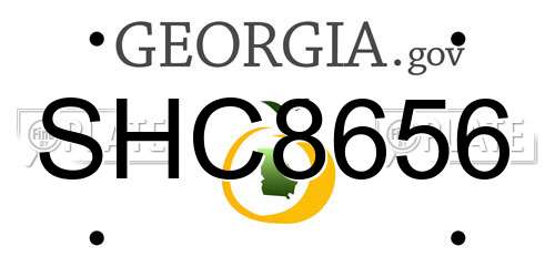 SHC8656 Georgia License Plate