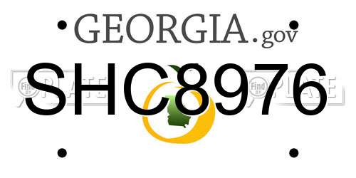 SHC8976 Georgia License Plate