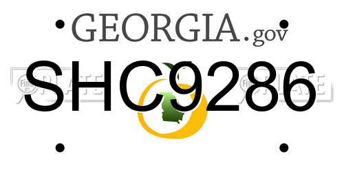 SHC9286 Georgia License Plate