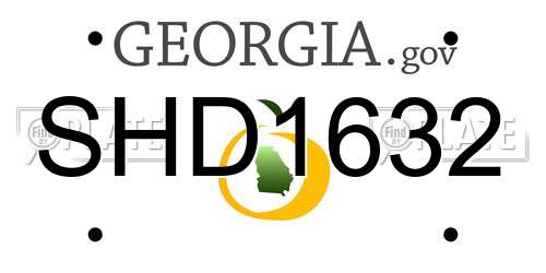 SHD1632 Georgia License Plate