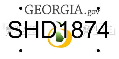 SHD1874 Georgia License Plate