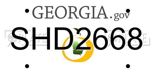 SHD2668 Georgia License Plate