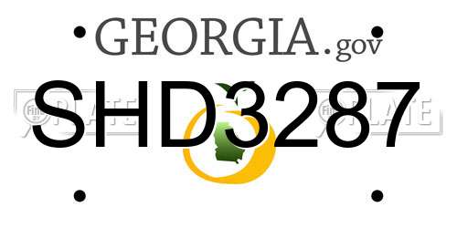 SHD3287 Georgia License Plate