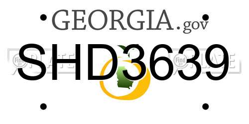 SHD3639 Georgia License Plate