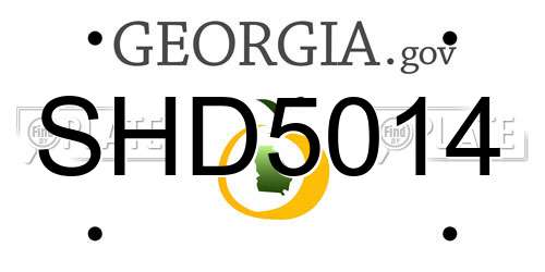 SHD5014 Georgia License Plate