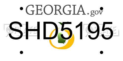 SHD5195 Georgia License Plate