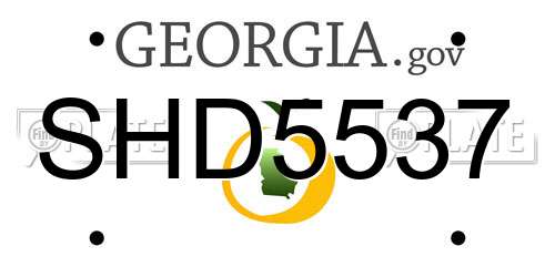 SHD5537 Georgia License Plate