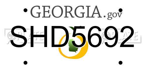 SHD5692 Georgia License Plate