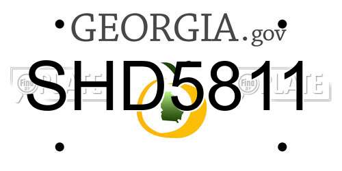 SHD5811 Georgia License Plate