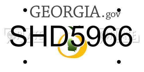 SHD5966 Georgia License Plate