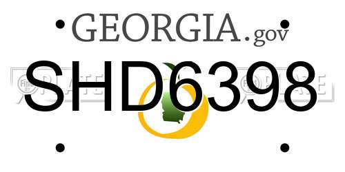 SHD6398 Georgia License Plate
