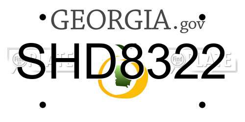 SHD8322 Georgia License Plate