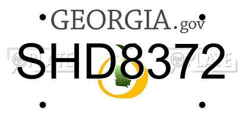 SHD8372 Georgia License Plate