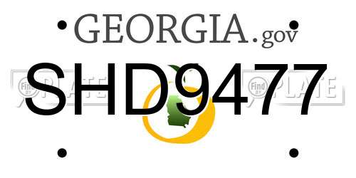 SHD9477 Georgia License Plate