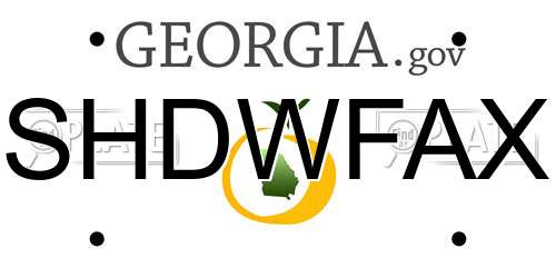 SHDWFAX Georgia License Plate