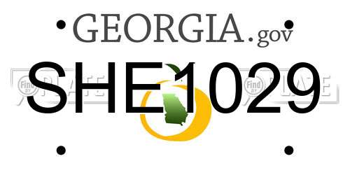 SHE1029 Georgia License Plate