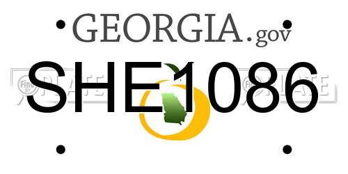 SHE1086 Georgia License Plate