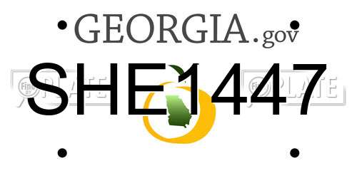 SHE1447 Georgia License Plate