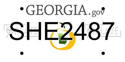 SHE2487 Georgia License Plate