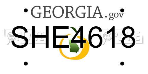 SHE4618 Georgia License Plate