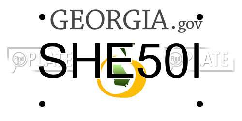 SHE50I Georgia License Plate