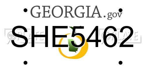 SHE5462 Georgia License Plate