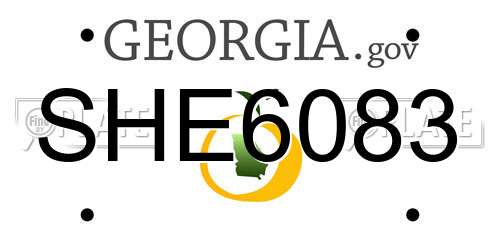 SHE6083 Georgia License Plate