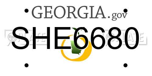 SHE6680 Georgia License Plate