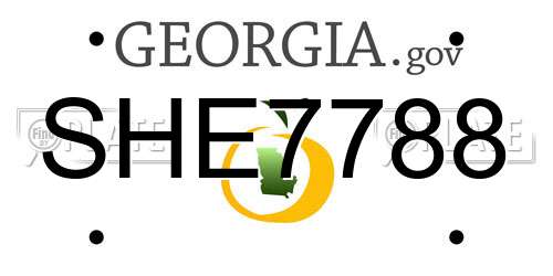 SHE7788 Georgia License Plate
