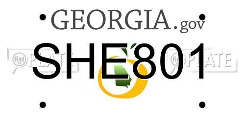 SHE801 Georgia License Plate
