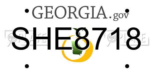 SHE8718 Georgia License Plate