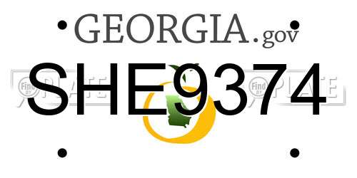 SHE9374 Georgia License Plate