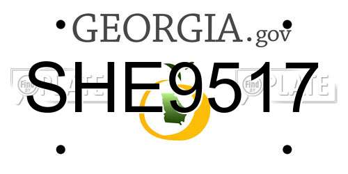 SHE9517 Georgia License Plate