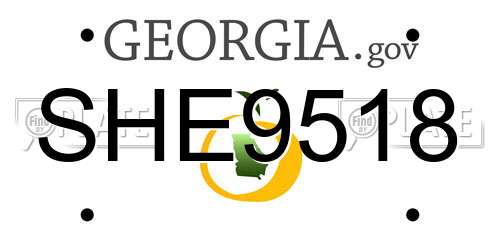 SHE9518 Georgia License Plate