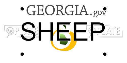 SHEEP Georgia License Plate
