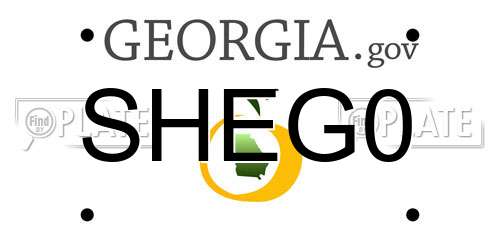 SHEG0 Georgia License Plate