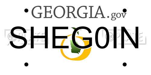 SHEG0IN Georgia License Plate