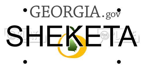 SHEKETA Georgia License Plate