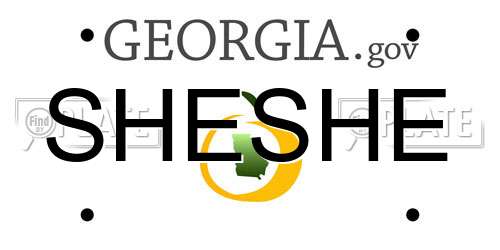 SHESHE Georgia License Plate