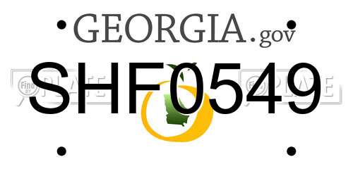 SHF0549 Georgia License Plate
