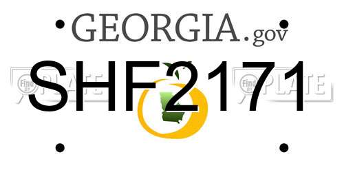SHF2171 Georgia License Plate