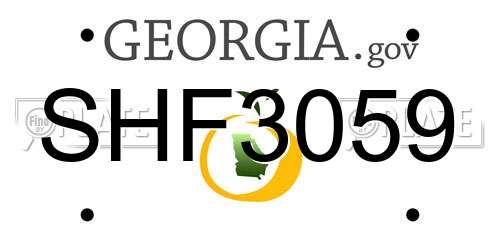 SHF3059 Georgia License Plate