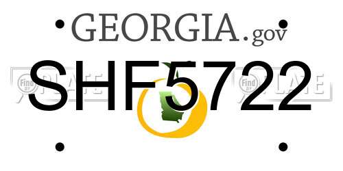 SHF5722 Georgia License Plate