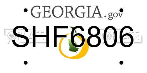 SHF6806 Georgia License Plate