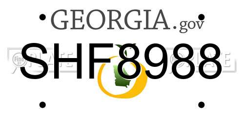SHF8988 Georgia License Plate