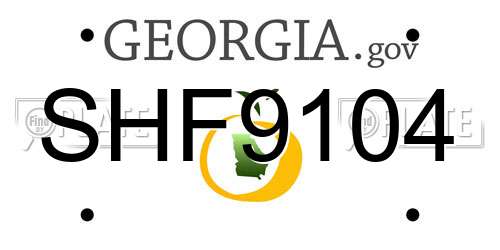 SHF9104 Georgia License Plate