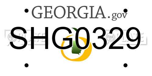 SHG0329 Georgia License Plate