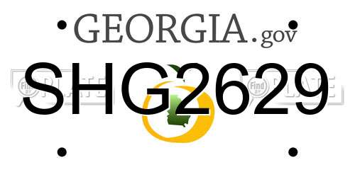 SHG2629 Georgia License Plate