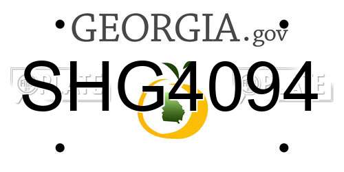 SHG4094 Georgia License Plate